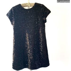 Forever 21 girls 13/14 black sparkle sequin shimmer skater dress